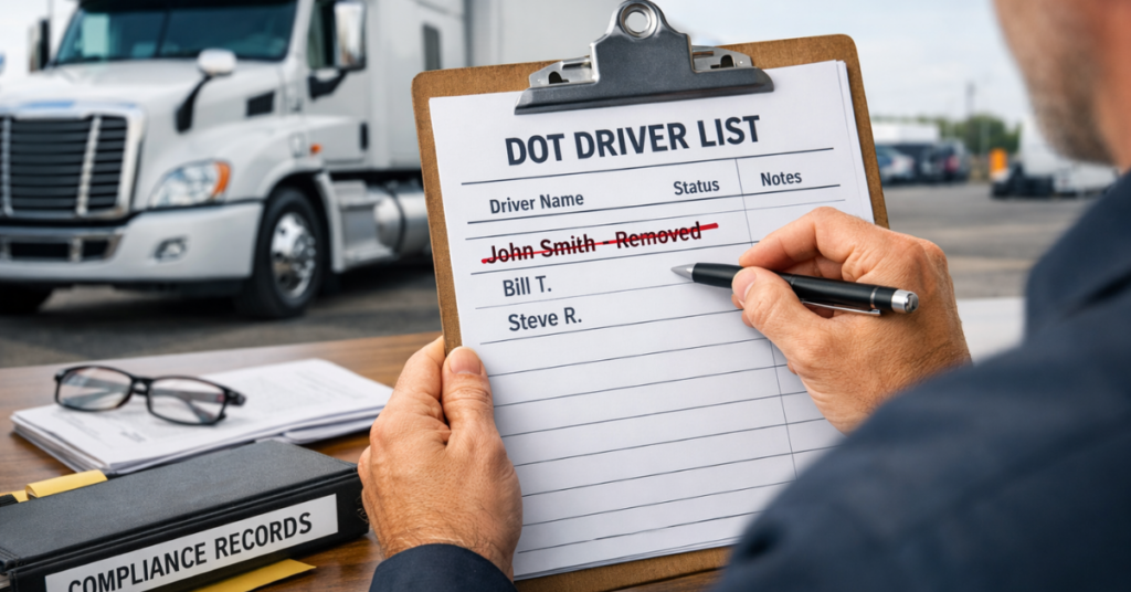 When Do I Have to Remove a Driver from My DOT Driver List?